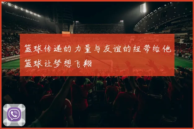 篮球传递的力量与友谊的纽带给他篮球让梦想飞翔